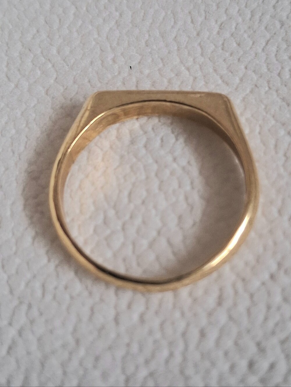 GOLD-TONE BAR TOP RING WITH ROSE QUARTZ STONE - Picture 5 of 7